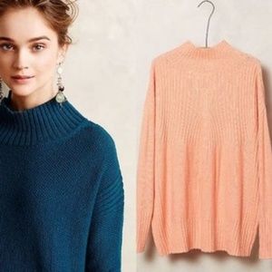 Peach Mock Turtleneck Anthropologie Sweater